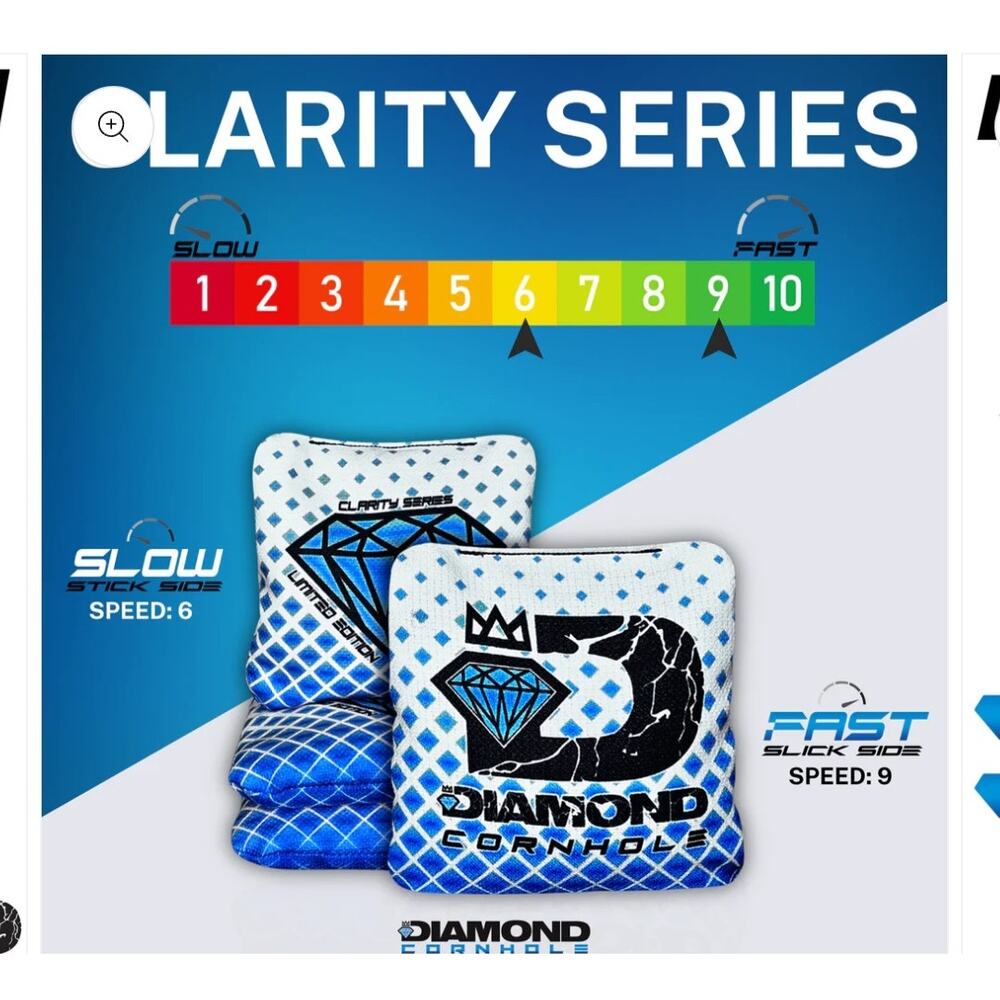 Set of 4 Diamond Competition Clarity Series Limited Double Sided Cornhole Bags - Picture 3 of 6